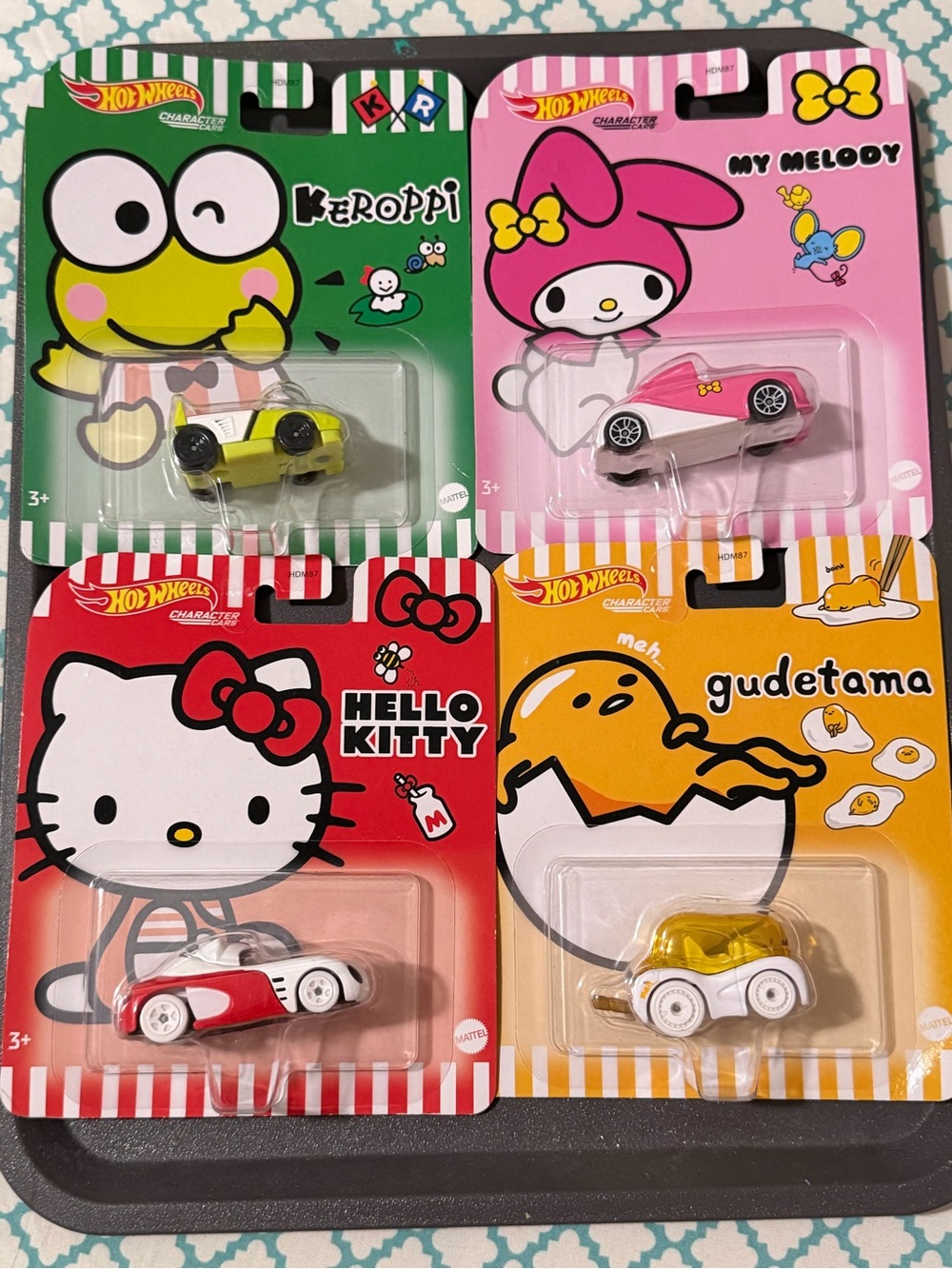 Hot Wheels X Sanrio Hello Kitty, Keroppi, My Melody, Gudetama Toy Cars